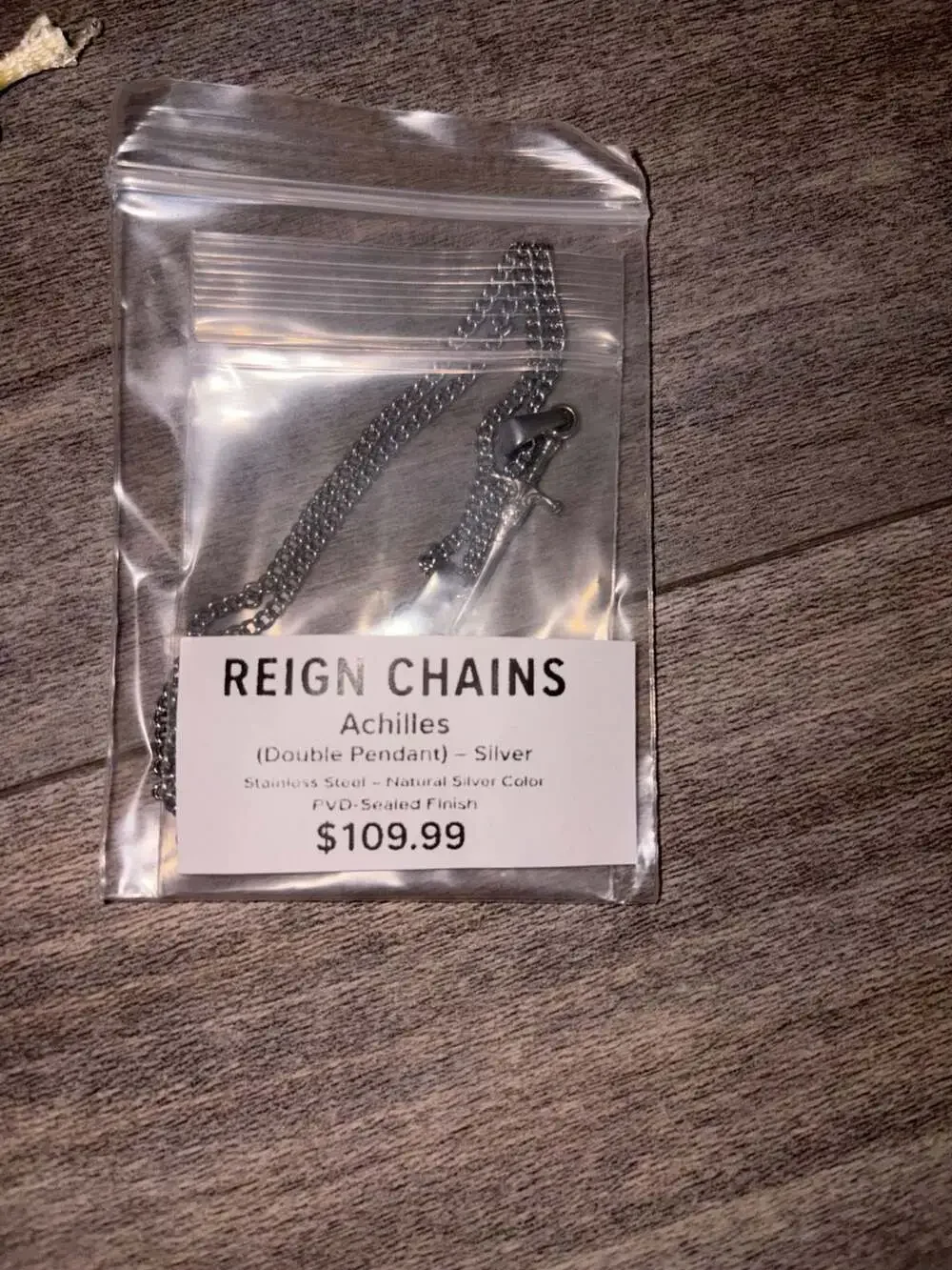 Reign Chains Achilles Double Pendant Necklace Silver